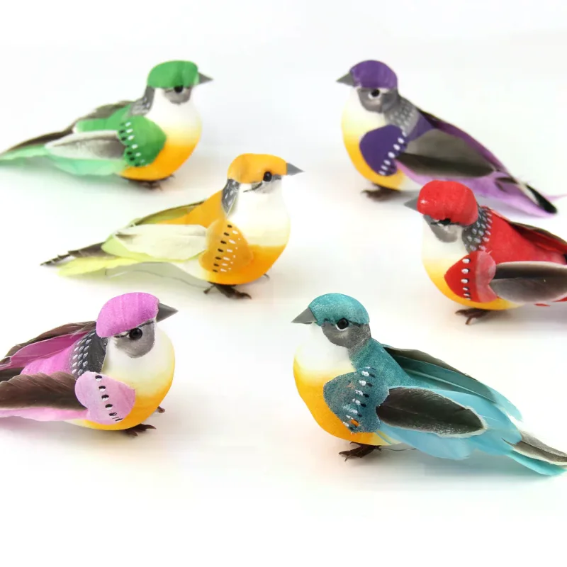 Wedding decor venue ornament Mini fake birds artificial feathe foam doves