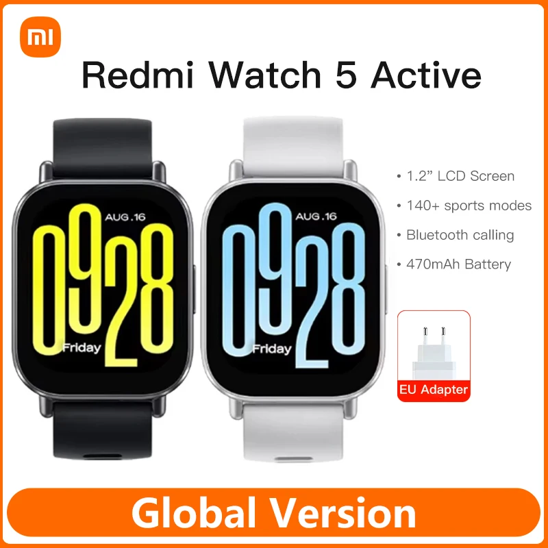 Xiaomi – montre connectée Redmi 5 Active, Version globale, écran LCD 2 pouces, Bluetooth, appel téléphonique, plus de 140 Modes sportifs, batterie 470mAh