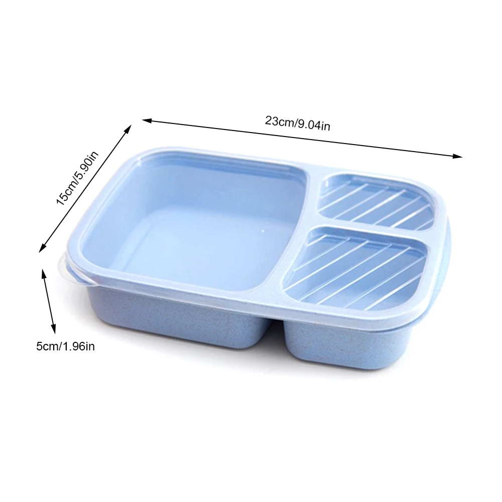 Compartment Separate 3 Grids Portable Lunch Box Kids Students Office Bento Box Food Storage Container