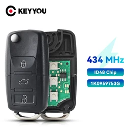 Chave remota do carro de KEYYOU-aleta, 3BTN, VW, Volkswagen, CADDY, EOS, GOLF, JETTA, SIROCCO, TIGUAN, TOURAN, 1K0959753G, HLO, 1K0, 959, 753G