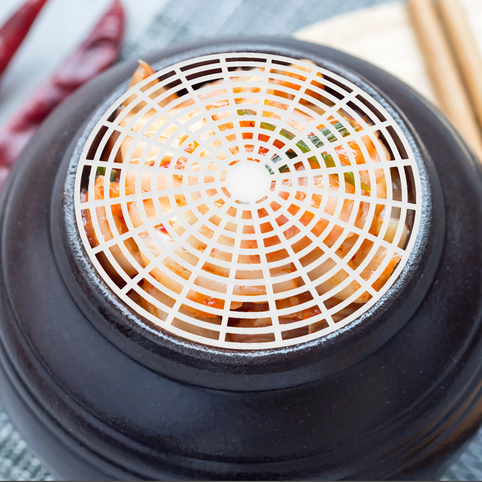 

5pcs Fermentation Press Plate 22Cm Wide Mouth Jar Press For Pickling Vegetables Plastic Fermentation Tool Mesh Pickle Jar