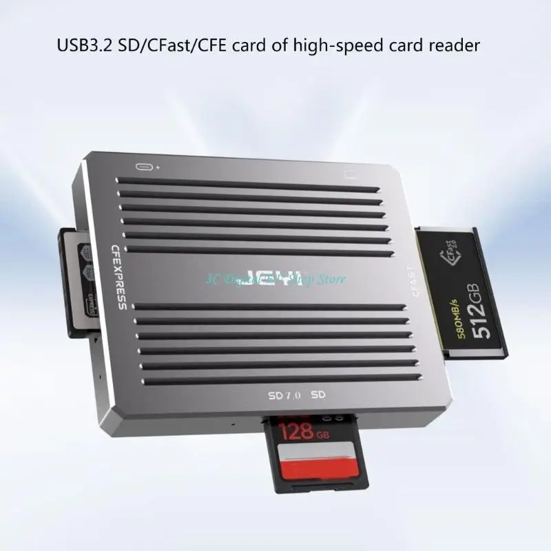 

E74D USB 3.2 TypeC Card Reader CFE Flash Card Adapter for Laptop PC Card Reader 3 in 1 Flash Card Reader 10Gbps