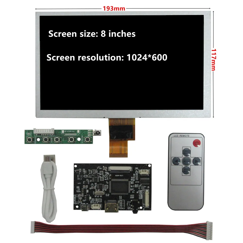 7 Inch Multipurpose LCD Screen Display Controller HDMI Audio Control Driver Board For Lattepanda Raspberry Pi Banana Pi PC