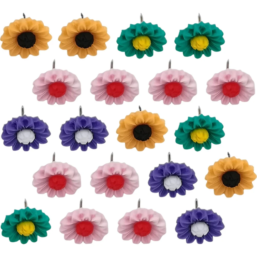 Punaises pratiques en forme de tournesol, 20 pièces, activités artisanaux, cours de géographie, fourniture pour la maison, résine