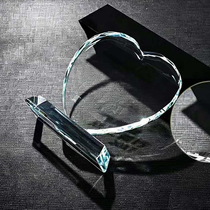 A Blank Crystal Award, Heart Shaped Crystal Trophy, Volunteer Appreciation Gift for Teacher Doctor Nurse Charity Event