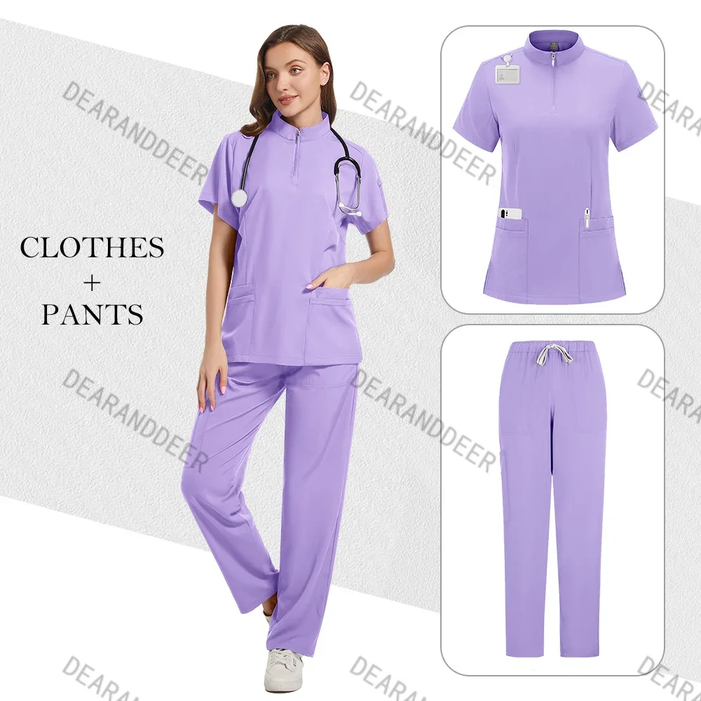 Women's fashion medical nurse uniform high-quality fabric beauty salon dental hospital surgical nursing clinical surgical set