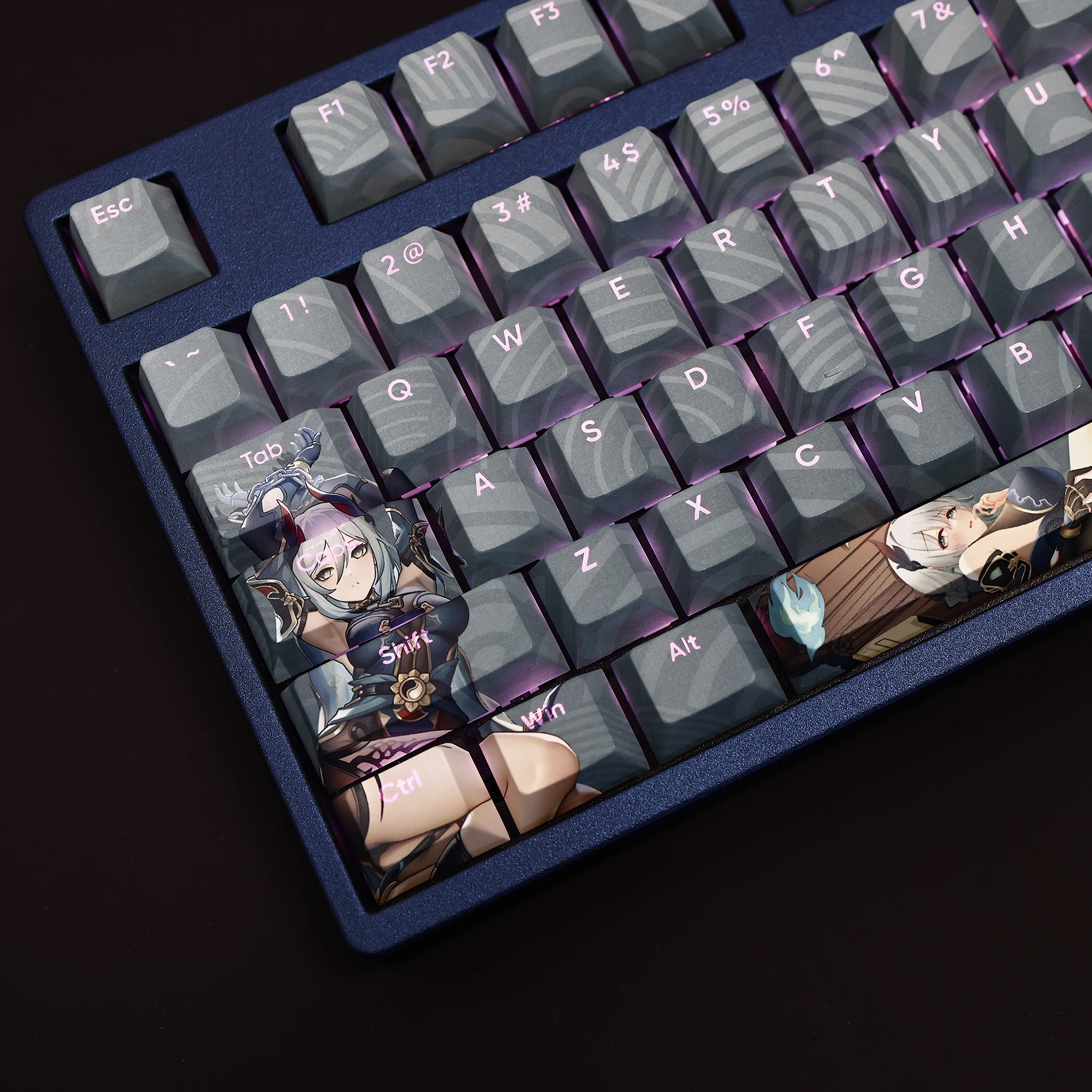 Hanya 108 Keycap Honkai Star Rail PBT DYE Sublimation Light Transmitting Cherry Switch Cross Key Cover for Mechanical Keyboard