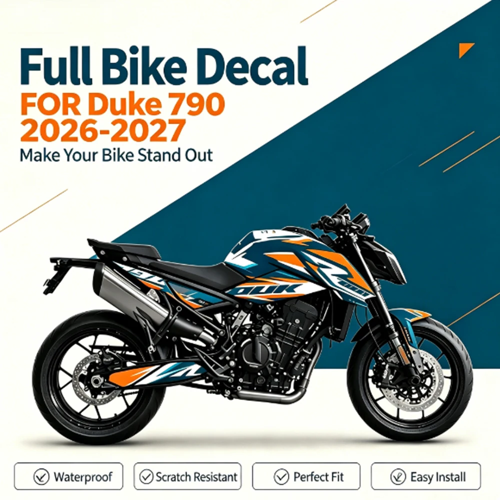 FOR Duke 790 2026-2027 Motorcycle Full Car Flower Version Waterproof and scratch-resistant Sticker Decoration Decals Pattern