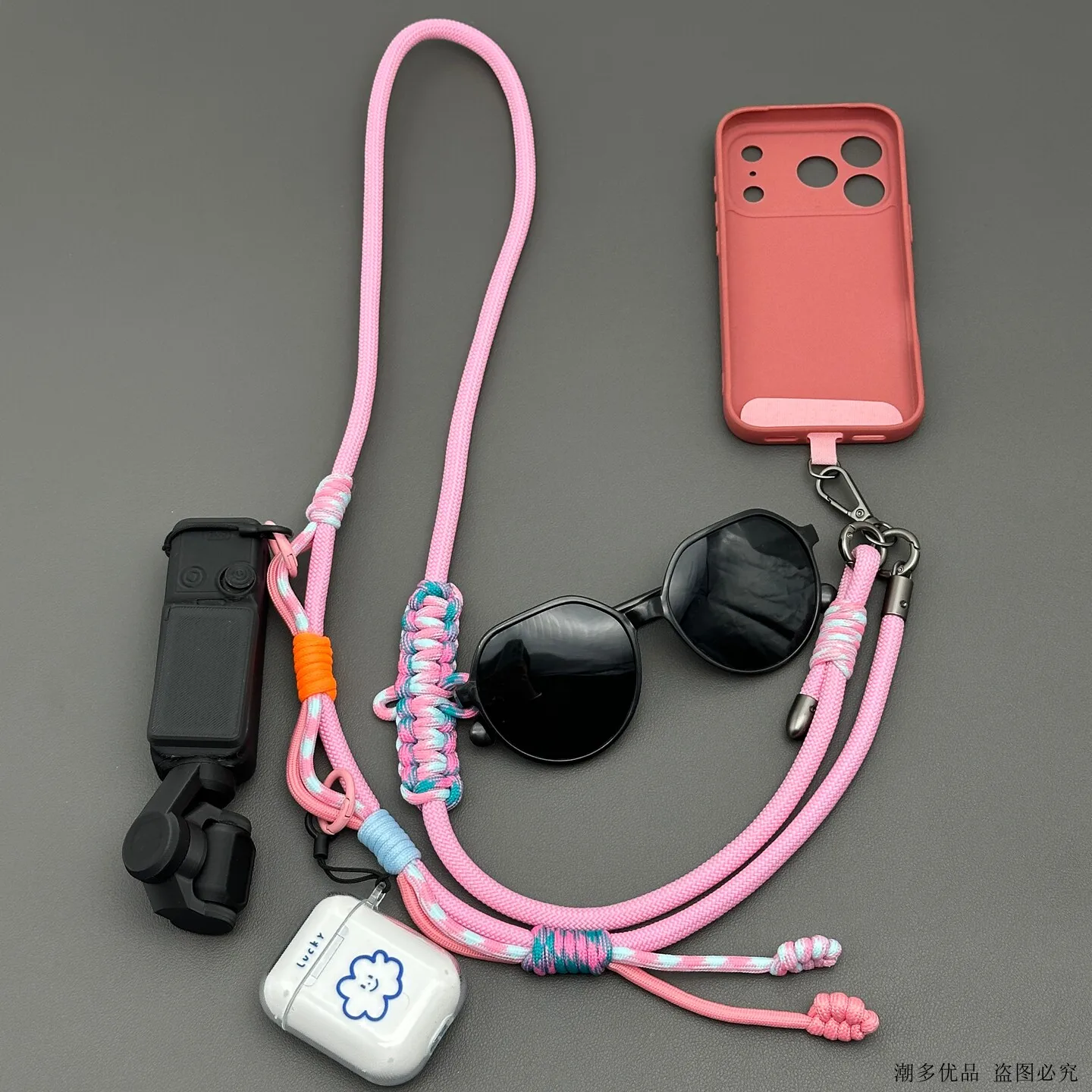 Handmade Multi-Functional Woven Lanyard Crossbody Phone Strap Anti-Lost Portable Multi-Purpose Pendant Adjustable Drop-Resistant