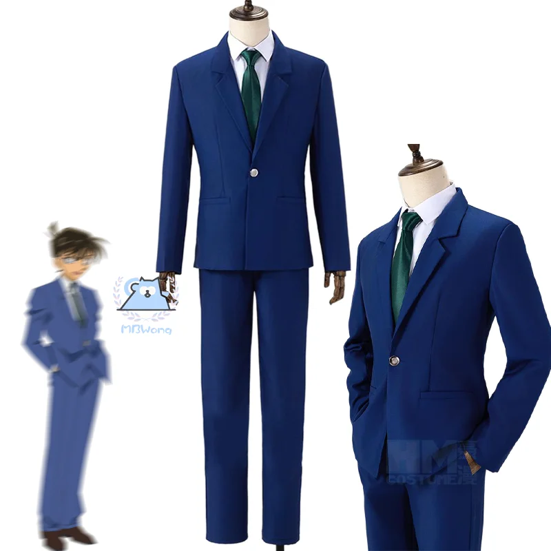 Anime Detective Shinichi Kudo Cosplay Costume Shinichi Kudo Cosplay Jimmy Kudo Outfit Conan Edogawa Suit Hallowmas Christmas