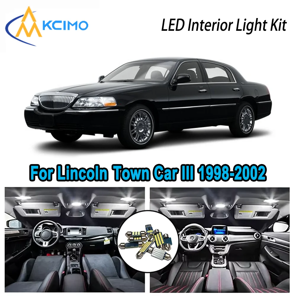 

High-Quality LED Interior Kit for Lincoln Town Car III 1998-2002 1999 2000 Premium Error-Free Dome Map Trunk Automotive Lamps