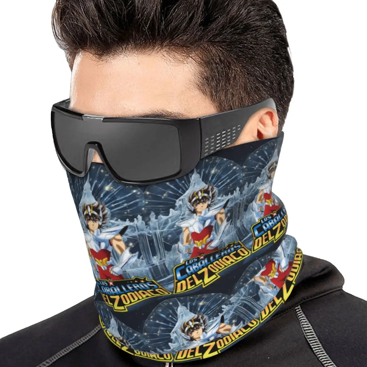 Anime Knights Of The Zodiac Seiya Multifunctional Elastic Neck Gaiter Wind Proof Face Cover Bandana Unisex for Cycling Hiking
