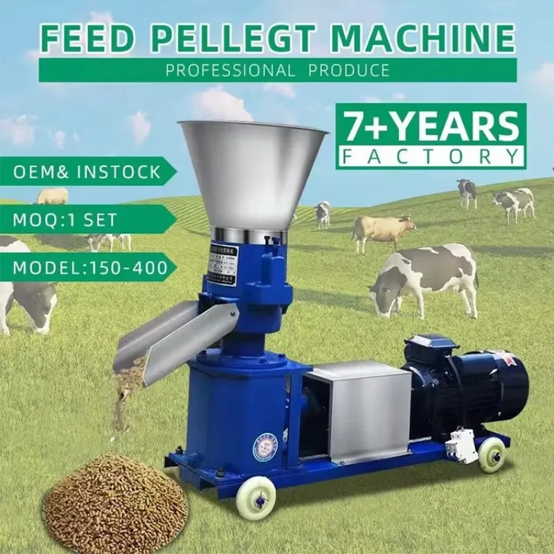 Mini Animal Chicken Making Feed Pellet Machine Mill Fish Cattle Granule Pelletizer Processing Pig Produce Poultry Diesel Engine