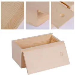 Wood Box with Sliding Lid Unfinished Wood Storage Box Handmade Natural Wood Storage Box Drawer Lid Organizer Case Container