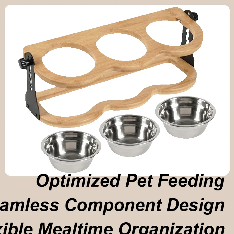 

Dog Food Bowls Elevated Elevated Dog Food Bowl Dish Stand Height Adjustable Pet Supplies With 3 Stainless Steel Plates Tilted