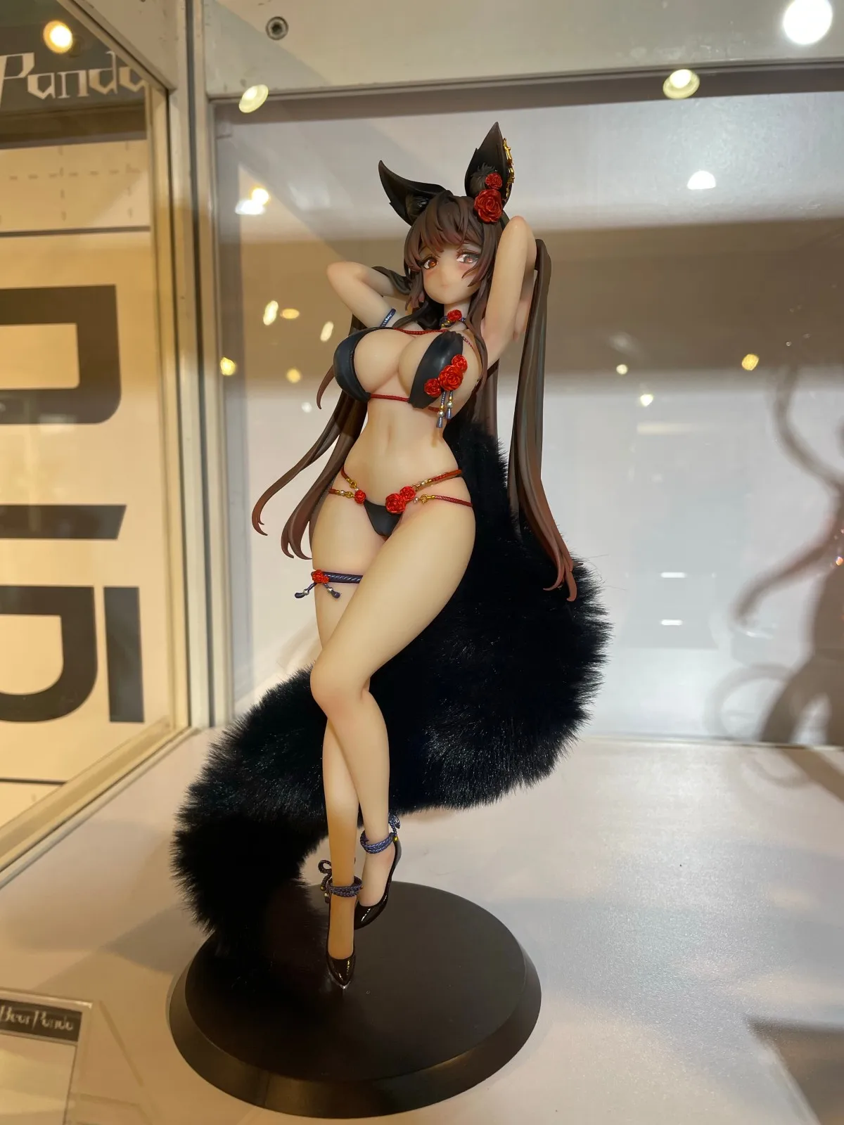 

Bearpanda X Tacco Rose (Bara) Kitsune Musume (Fox Girl) Standing Figure, 1/6 Scale Model Collection Ornament Desktop Decoration.