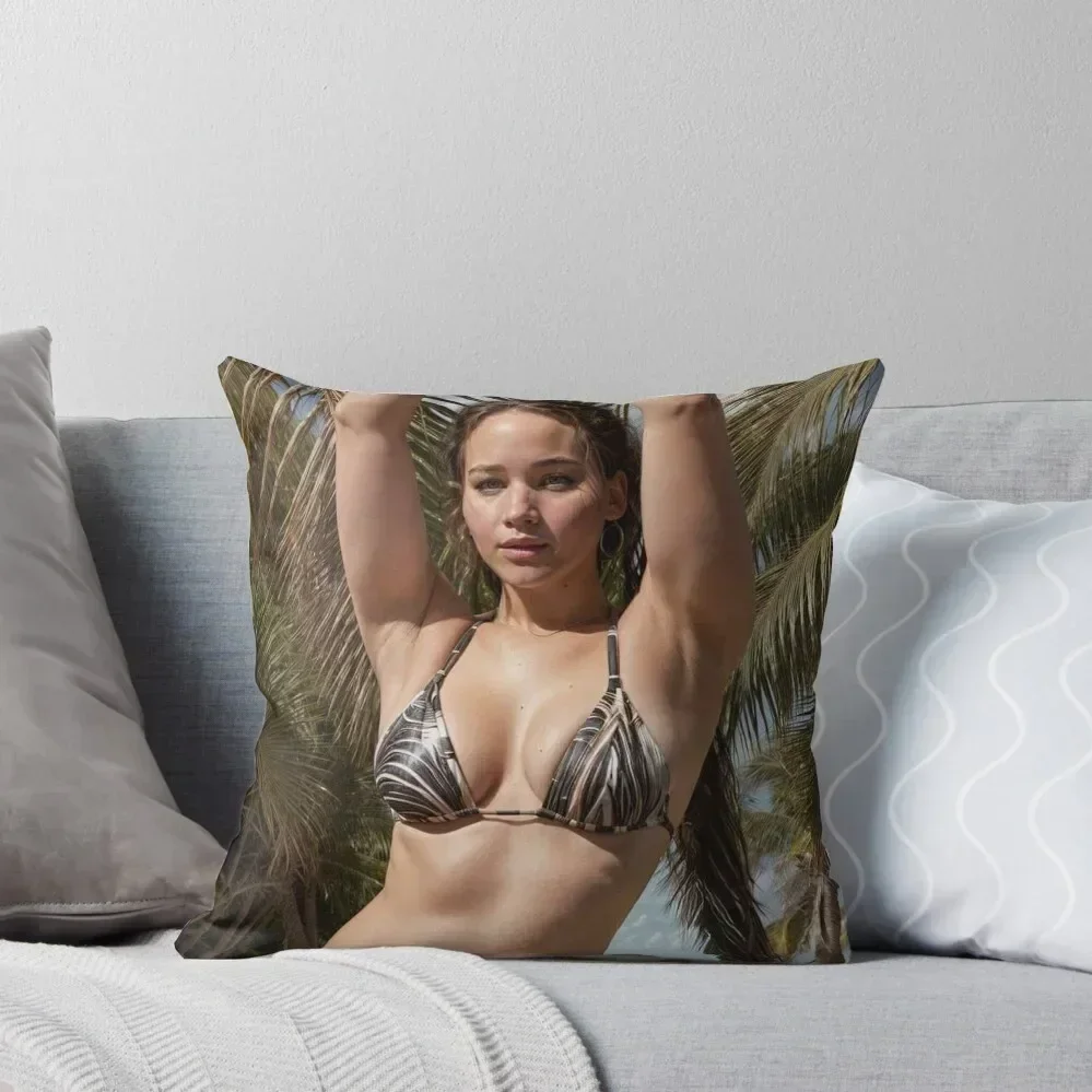 

Jennifer Lawrence sexy Throw Pillow Sofa Cushion Cover bed pillows Couch Cushions pillow