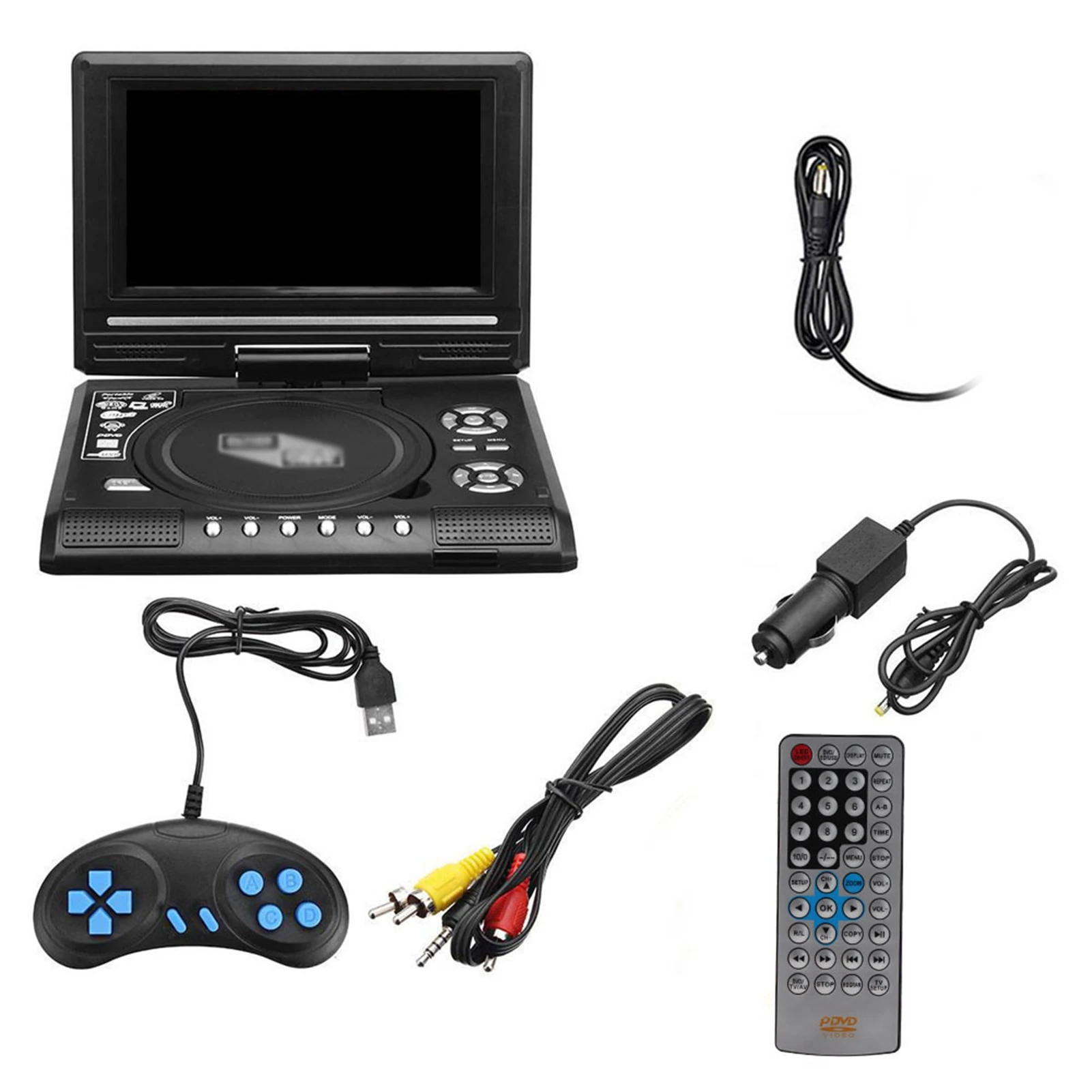 270° Rotatable DVD Player DVD Player 7.8 Inch DVD Player 16:9 Widescreen 270° Rotatable DVD Player Support for Game Function