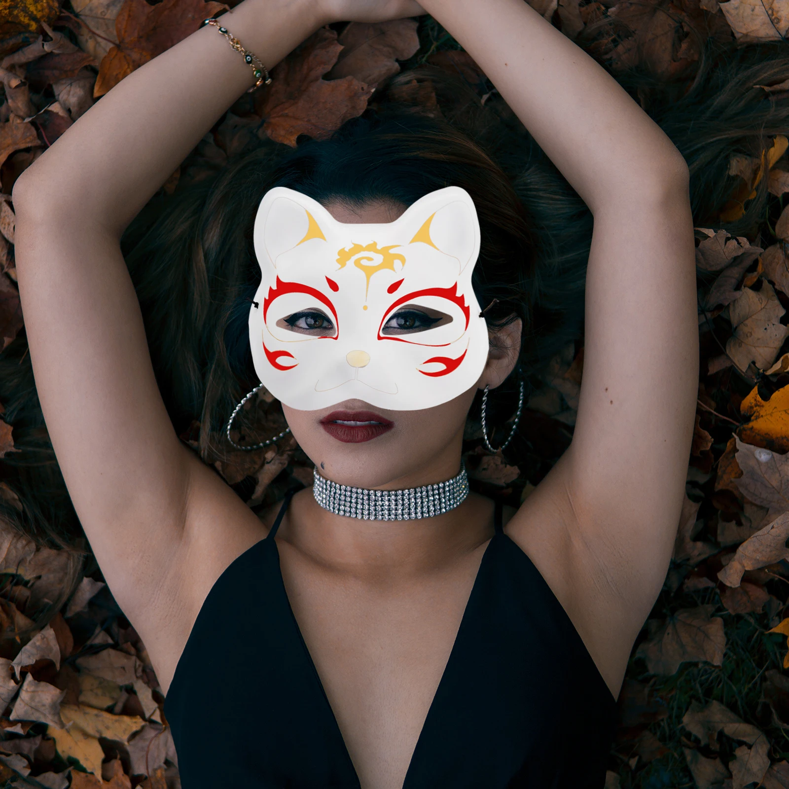 Blank White Mask Cat for Halloween Cosplay Costume Animal Drawing Paint Kids Kit