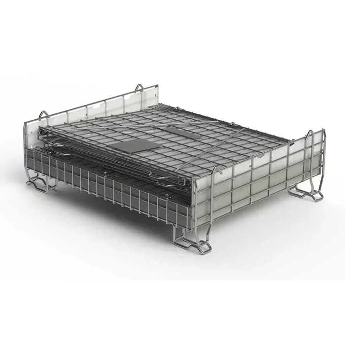 Material Handling Stackable Collapsible Galvanized Welded Steel Wire Mesh Container WarehousingHot Sales Cheap And Fine