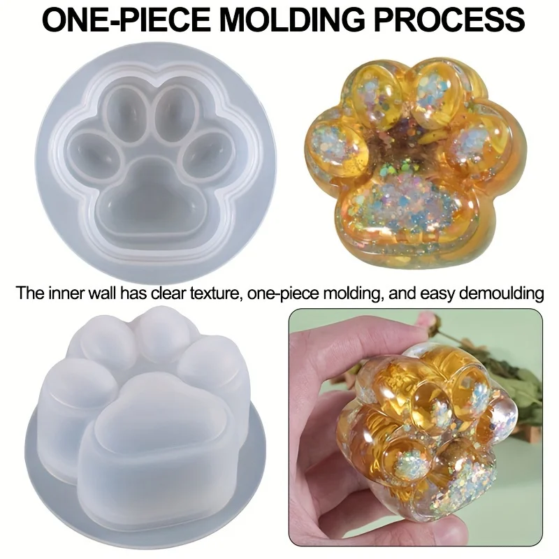 1 Large Cat Paw Silicone Mold，ApplicableDIYCandle、Resin crafts and keychains - Durable Cartoon Paw Design，Suitable for home deco - view 6