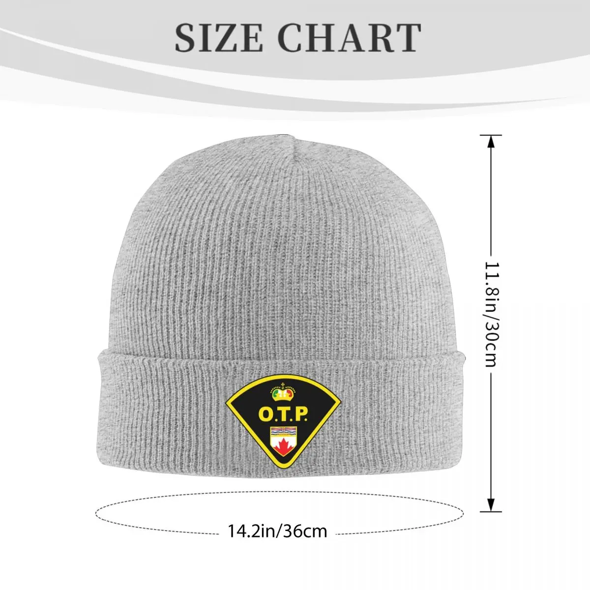 Flash Of Ontario Provincial Police Warm Knitted Cap Winter Knit Bonnet Hat Skullies Beanies Hip Hop Caps for Unisex