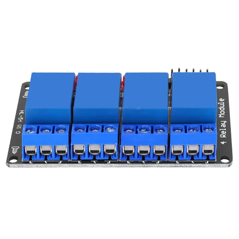 4-Way Relay Module Low Level 3V Black Plate With Indicator Light For Home Appliance Control