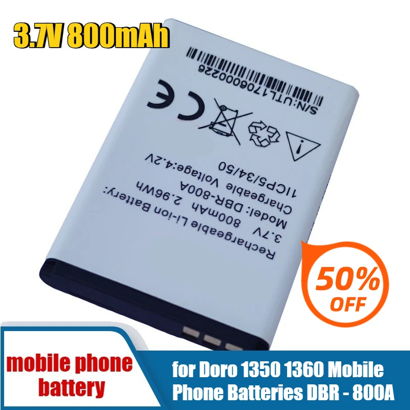 

3.7V 800mAh for Doro 1350 1360 Mobile Phone Batteries DBR - 800A