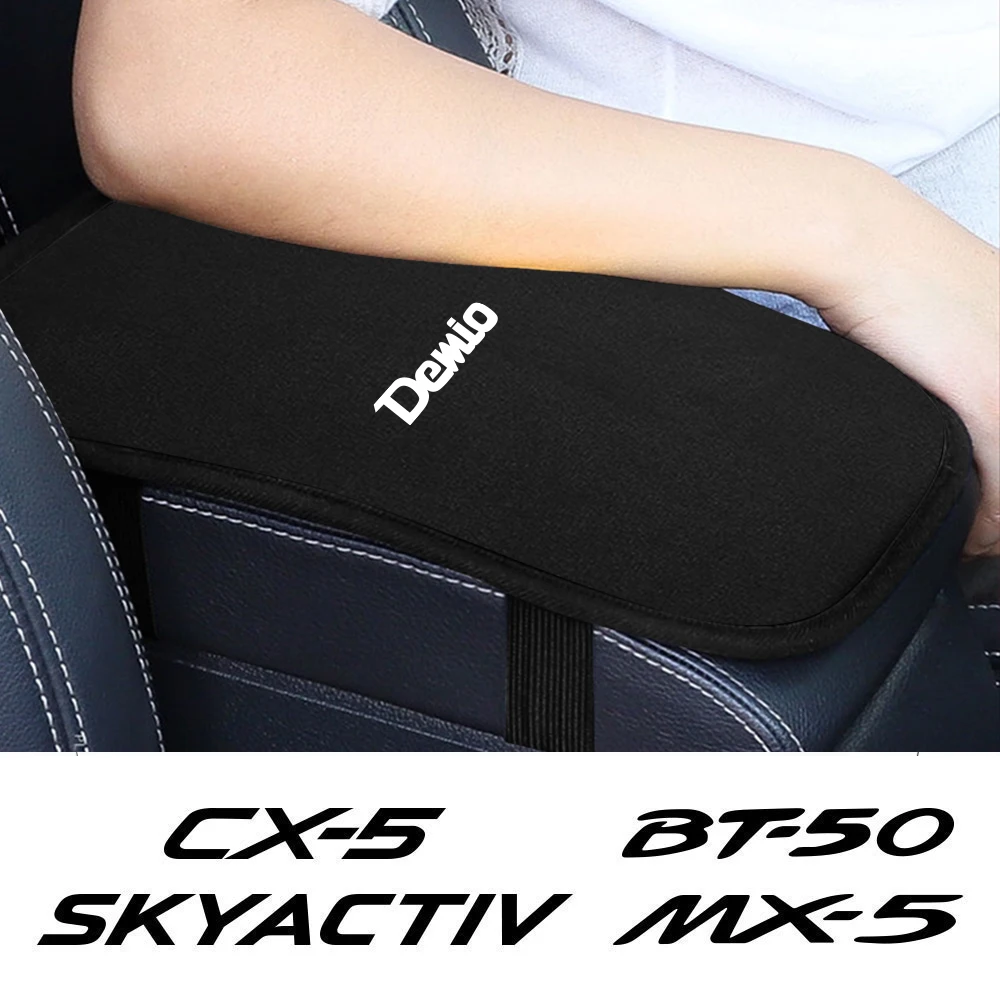 Car Armrest Box Pad Soft Plush Arm Rest Box Cushion For Mazda Demio Biante 2 MX-5 BT-50 CX-5 CX-8 CX-9 CX-30 Premacy Skyactiv