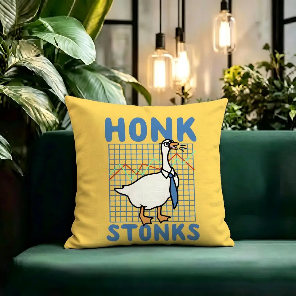 Surrounding area Honk Goose Cushion Cover Linen Pillow Cover Invisible Zipper para Sofa Silla de Oficina