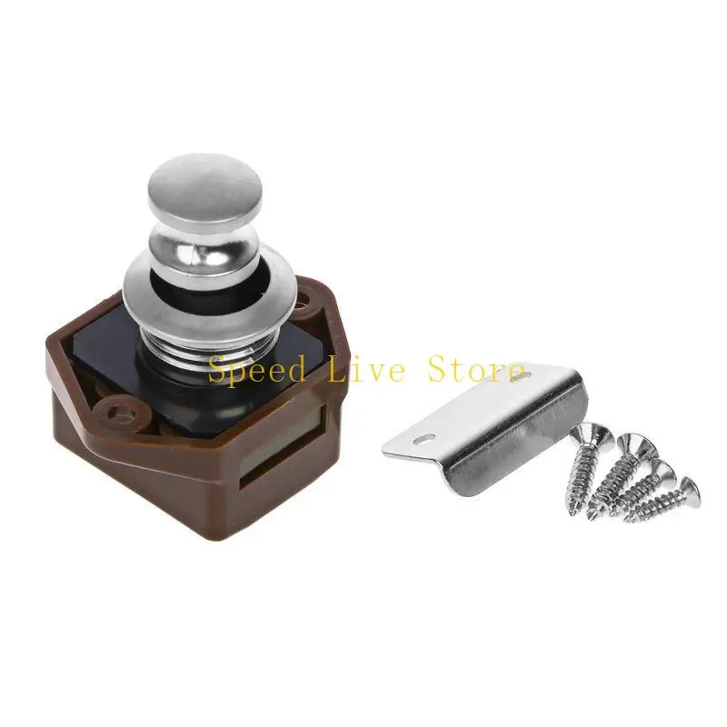 547C Mini Push Button Boat Showcase Door Catch Lock Caravans Yacht Drawer Cabinet