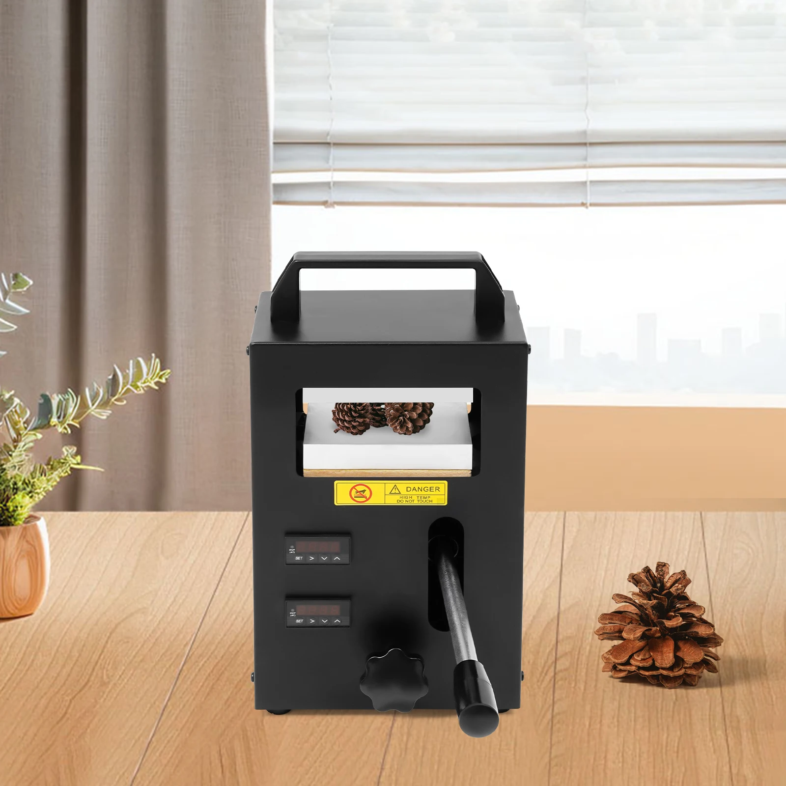 Heat Press Machine 800W 400℉ Dual Heating Plates Hydraulic Pressure 2-4T Adjustable Temperature for Efficient Embossing Bonding