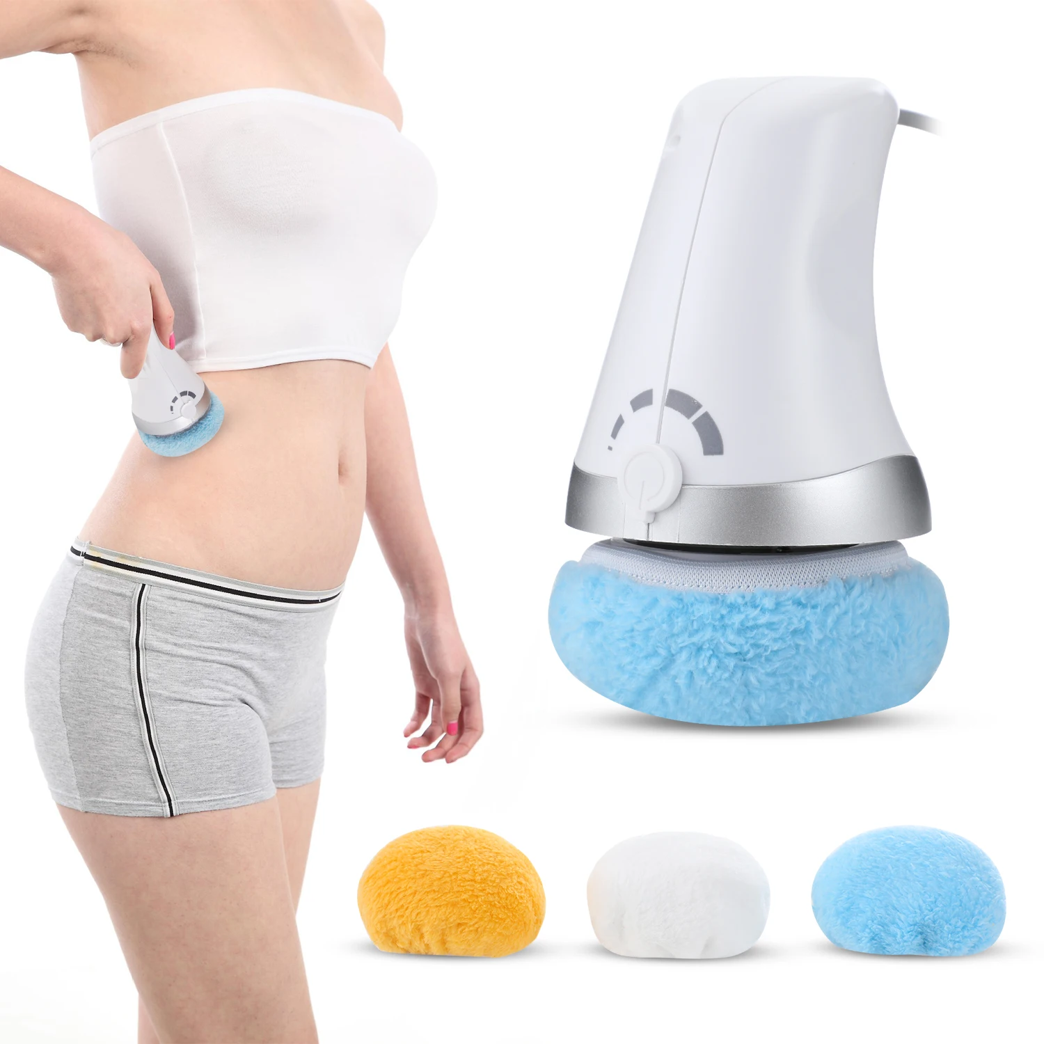 Advanced Body Shaping Massage And Cellulite Fighter, Handheld Body Sculpting Massager With 3 Reusable Pads,