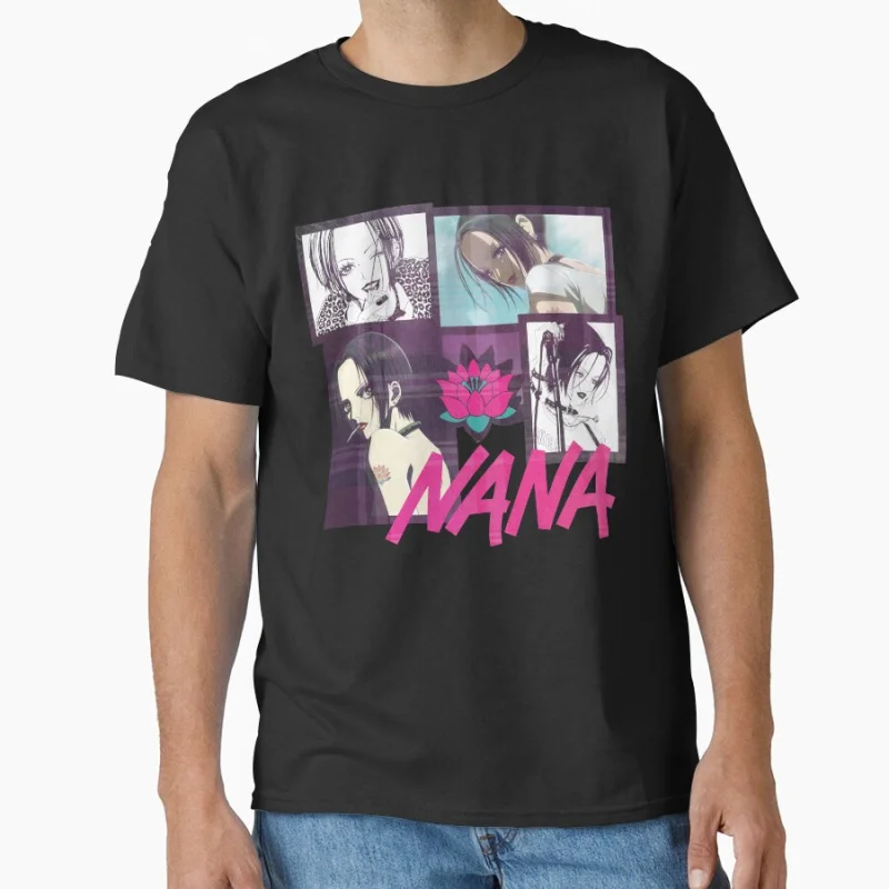 

NANA 1027 The Black Stones Punk Band Anime T shirt for man Large size Tops Manga Graphic Print Y2k Clothes Cartoon Tee