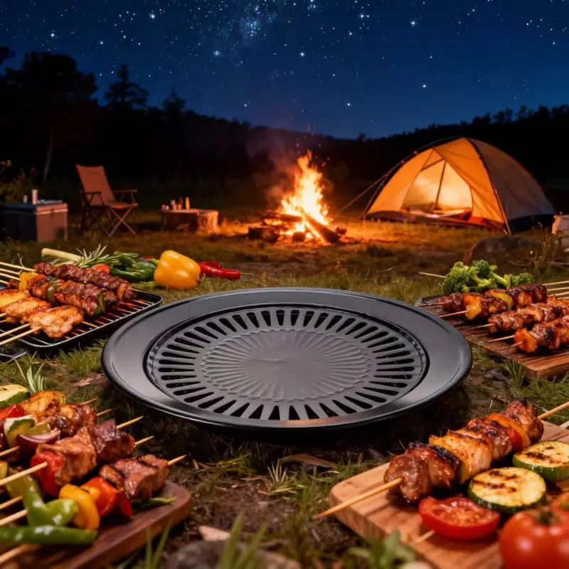 

Household Electric Stove Non-Stick Gas Grill Pan Aluminum Alloy 32cm Smokeless Barbecue Baking Tray BBQ Tools For Outdoor Use