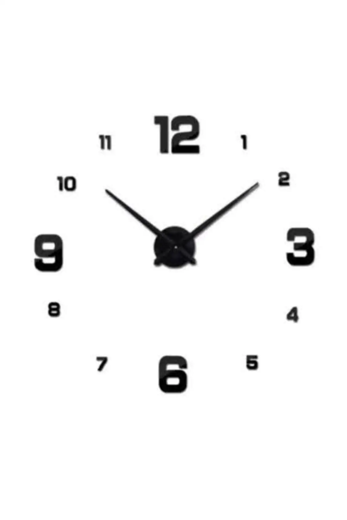 Uras Architectural 3d Big size Adjustable Wall Clock Black Model Wall Clock Creative Home Decor