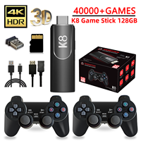 K8 Game Stick 256G 4K HD Video Game Console Dual Wireless 2.4G Controller 64/128GB Retro Console 40000 Games For PSP Xmas Gift