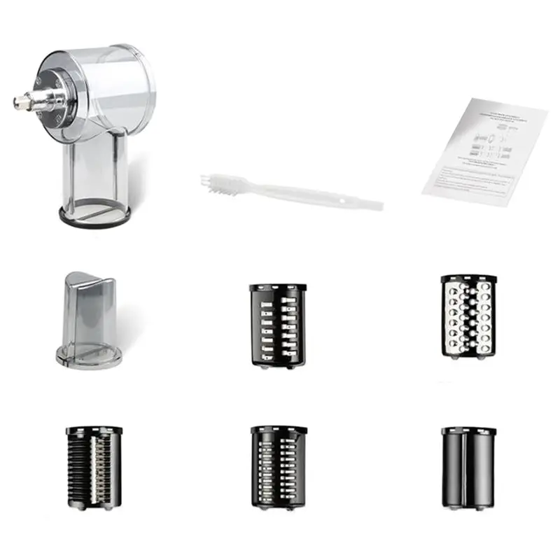 ABVS Large Feed Chute Cheese Grater 5-In-1 Slicer Shredder Attachments For Kitchenaid Stand Mixers