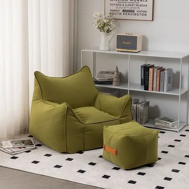 Lazy sofa Small apartment living room beanbag lounge chair Balcony bedroom casual green single sofa chair