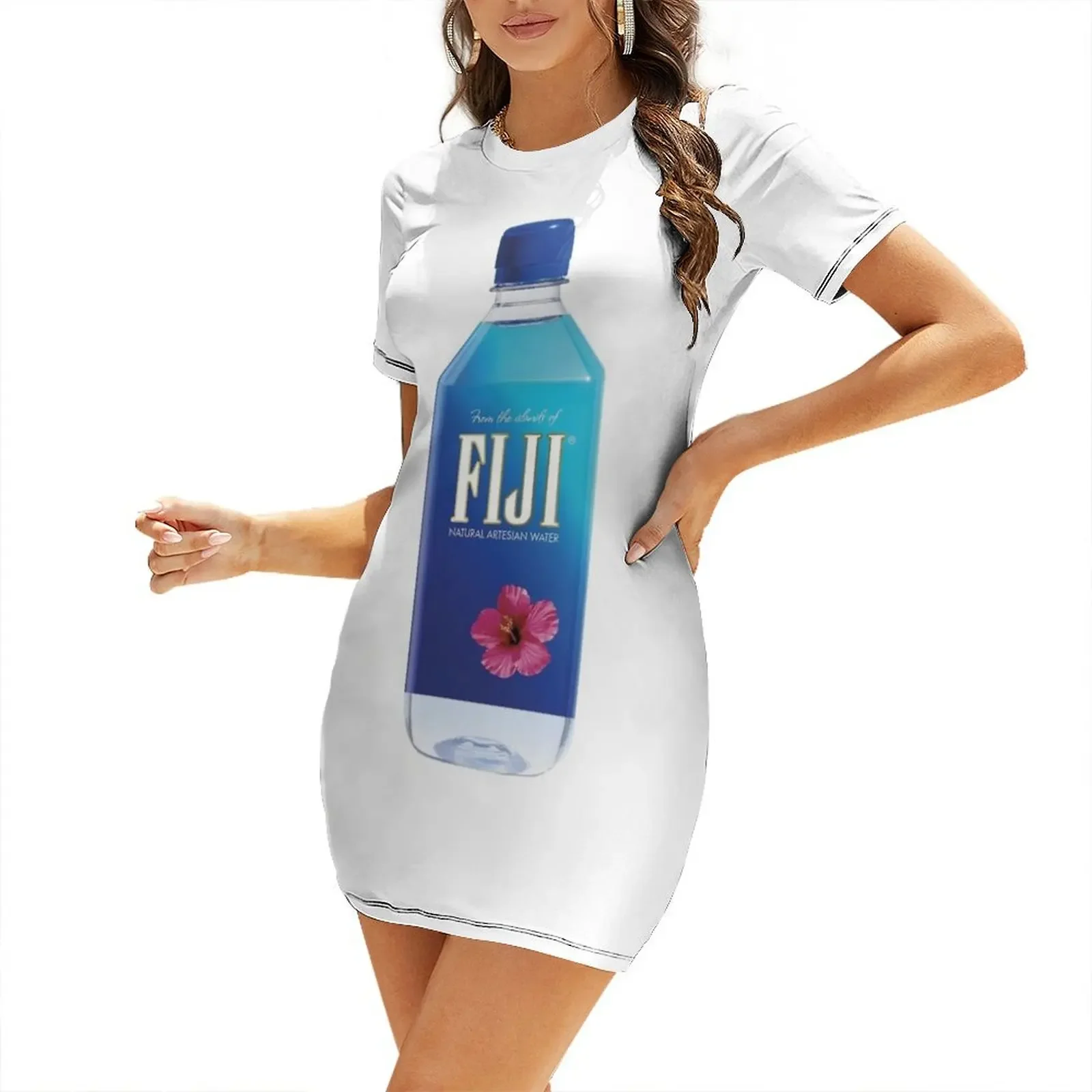 

FIJI WATER BOTTLE - Modern Design Short-Sleeved Dress summer dresses Dress