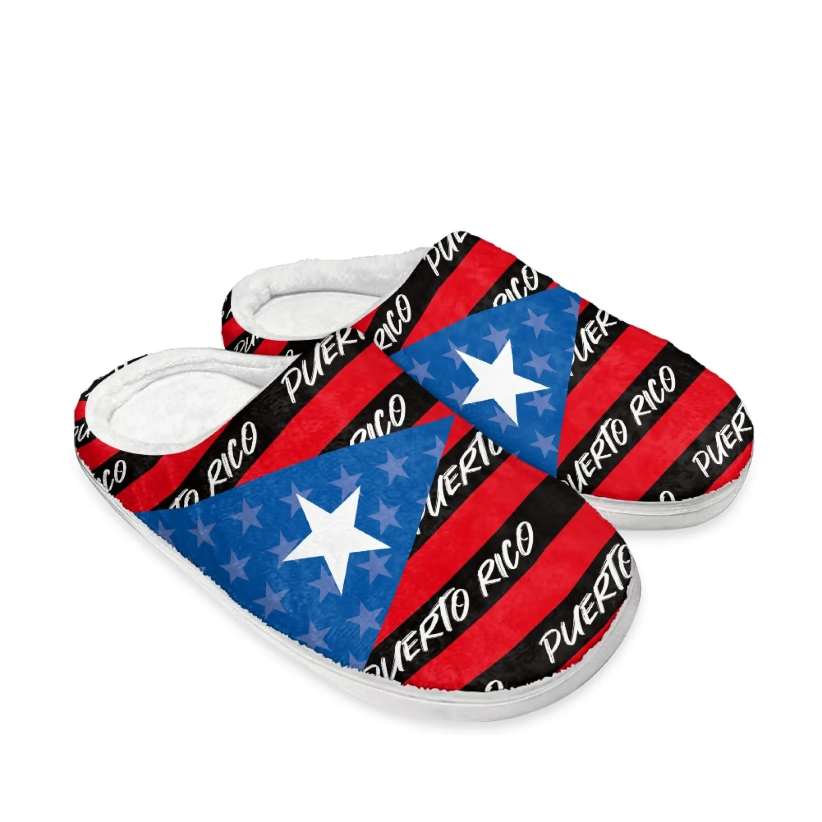 PENSTROLL Puerto Rico Flag House Shoes That Don't Rub Top Of Foot Travel Shoes for Spa Nurses Home Shoes Comfortable