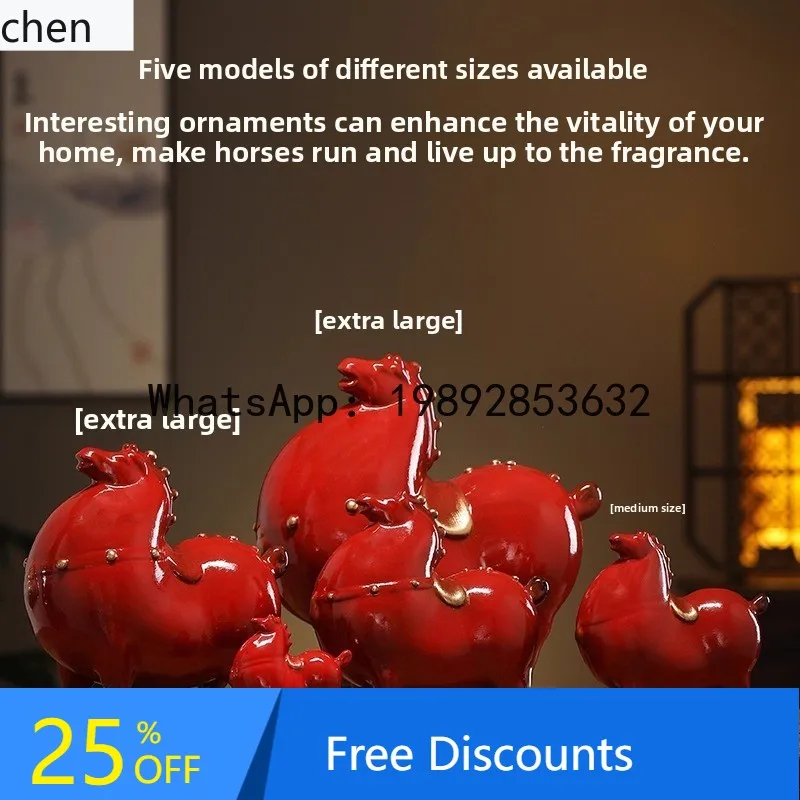 

Ceramic Wealth-Attracting Tang Horse Ornament Creative Living Room Entrance Study Office Desktop Opening Housewarming Gift