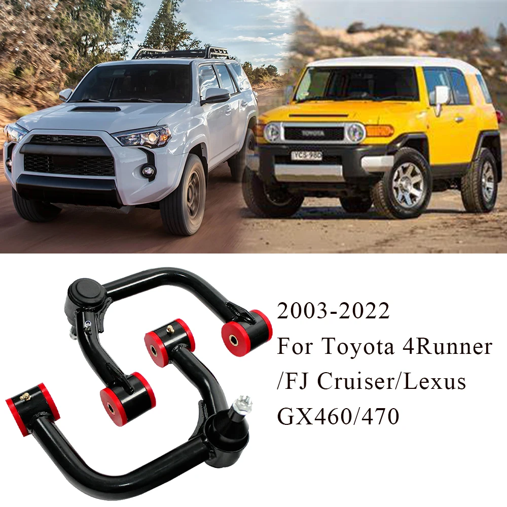 Suspension Part Pair Upper Control Arms 2"-4" Lift Kit PU Bushings for 2003-2022  4Runner, 2007-2014 FJ Cruiser
