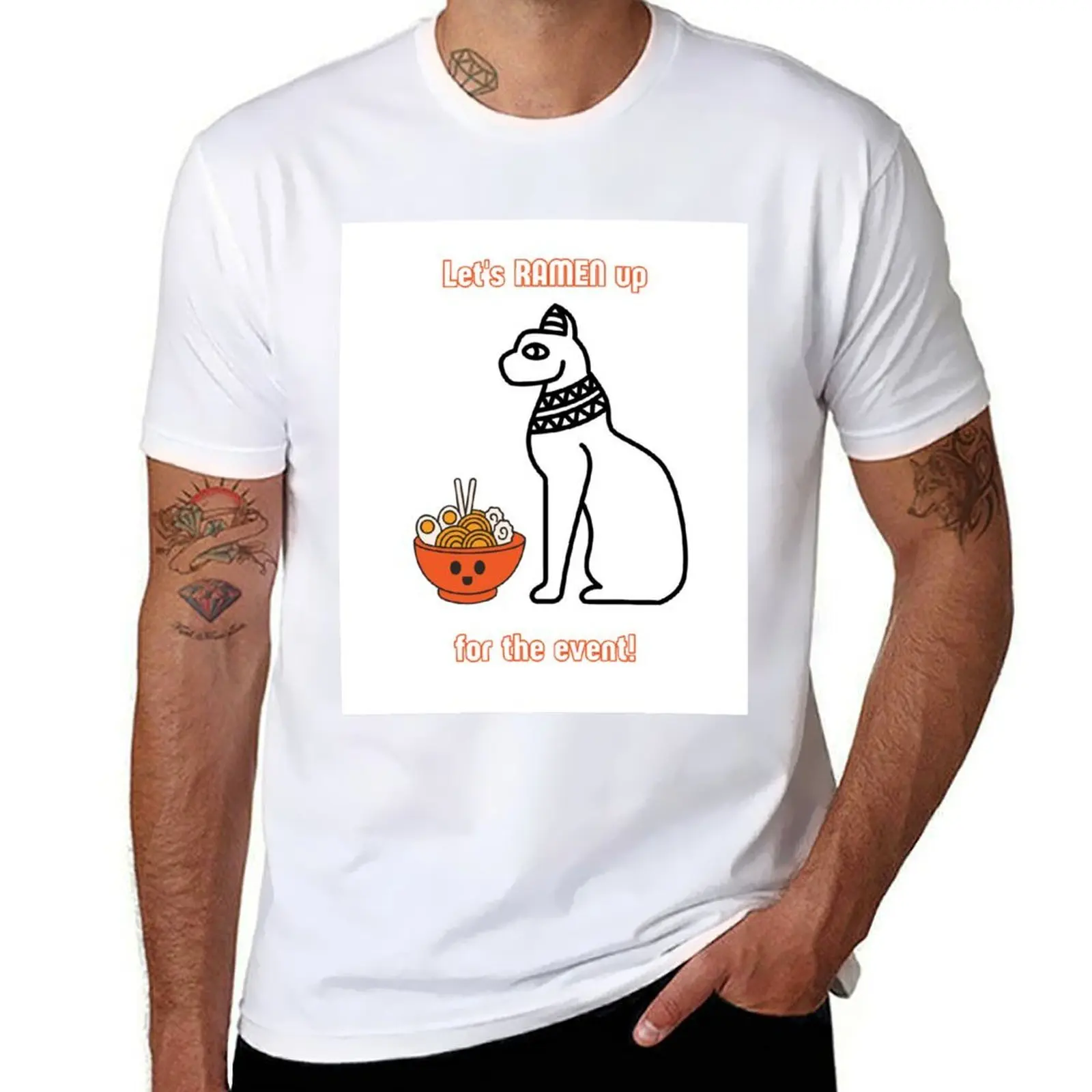 

Egyptian Cat's and Asian food T-Shirt funny t shirts man t shirts for man pack white T-Shirt
