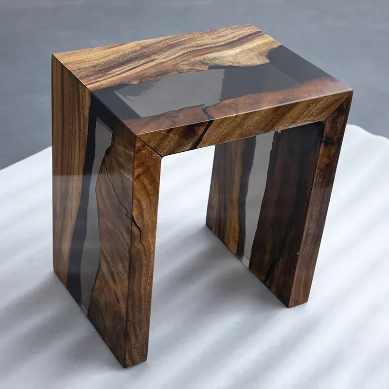 

For Wood Bench Epoxy Resin Walnut Dining Chair Living Room Bedroom School Hall Workshop Laundry Entry Apartment Supermarket