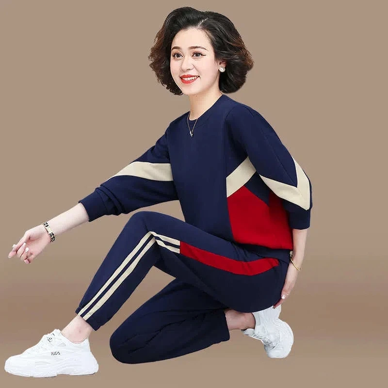 Casual Loose Tracksuit 2 Piece Sets Women Outfits Spring Summer Fashion Round Neck Sweatshirt Pantsuit Ensemble Jogging Femme