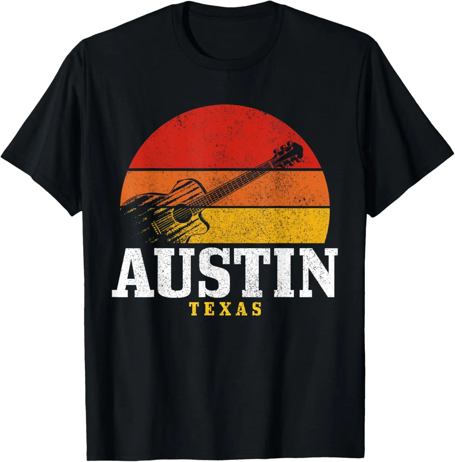 Austin Texas Guitar Country Music Folk Jazz Vintage T-Shirt