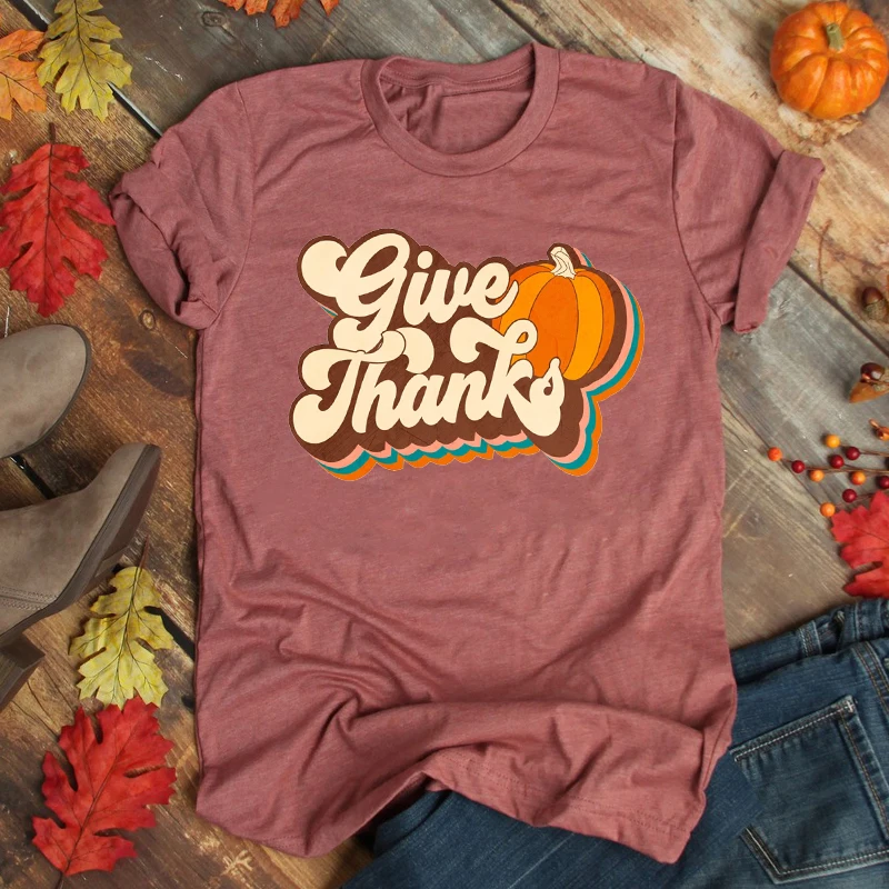 

Give Thanks Shirt Thankful Tshirt Thanksgiving Tee Thanksgiving Gift Family Thanksgiving Clothes Cute Fall Shirts Aesthetic