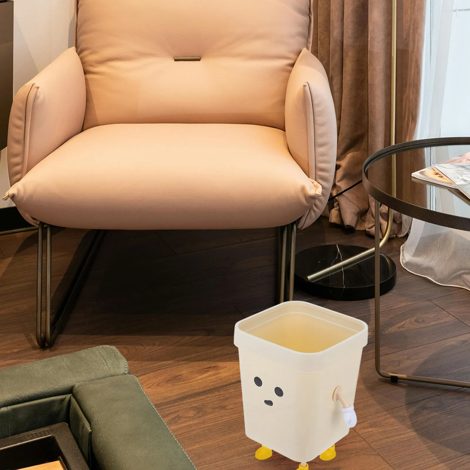 

Big Plastic Trash Bin Sturdy Construction for Dorm Apartment Hotel Room Desktop Or Floor Use Lightweight Easy to