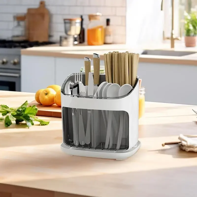 Utensil Holder Cutlery Drainer Kitchen Tableware Storage Bucket Plastic Chopstick Spoon Storage Rack Detachable Kitchen Tools